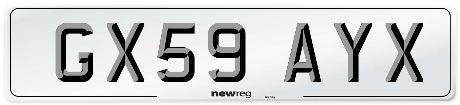 GX59 AYX Number Plate from New Reg